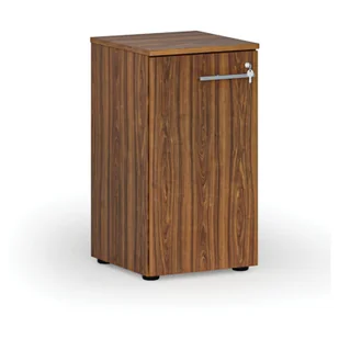 Szafa biurowa niska z drzwiami PRIMO WOOD, 740 x 400 x 420 mm, orzech - Szafy biurowe - miniaturka - grafika 1