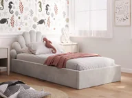 Łóżka dla dzieci i młodzieży - Łóżko dziecięce tapicerowane 90x200 ze stelażem szary Velvet Kids Line 3 Muszelka - miniaturka - grafika 1
