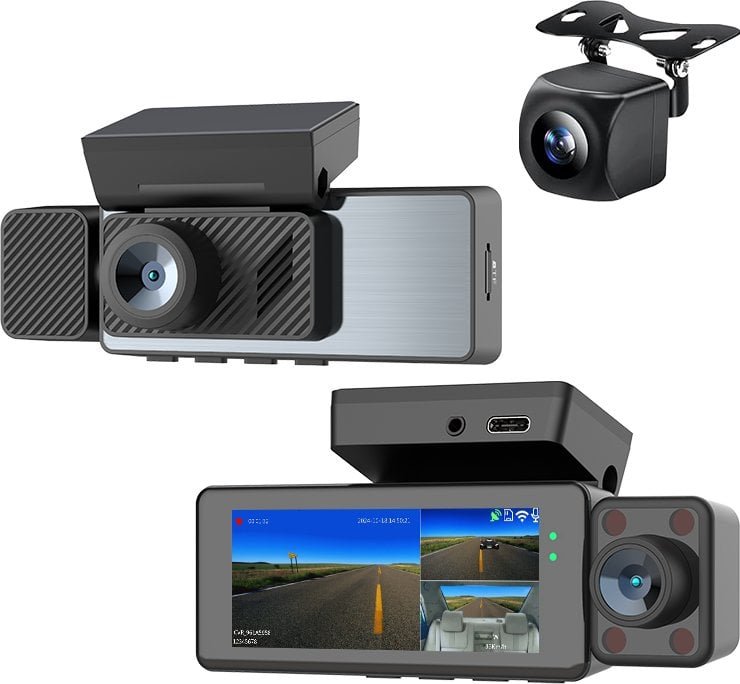 Wideorejestrator podwójny 4K Wifi Taxi Uber Wifi kamera cofania