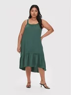 Sukienki - Only Carmakoma Sukienka letnia Paello 15261515 Zielony Regular Fit - miniaturka - grafika 1