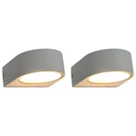 Lampy ogrodowe - vidaXL Zewnętrzne lampy ścienne, 2 szt., 11 W, białe, okrągłe - miniaturka - grafika 1