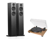 Zestawy stereo - Audio-Technica AT-LPW40WN (orzech) + A38 (czarny) - miniaturka - grafika 1