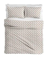 Pościel - Matex Pościel flanelowa 220x200 F-83A Różyczki drobne kremowa czerwona kwiaty - miniaturka - grafika 1