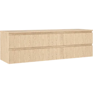 Mexen Rivel szafka łazienkowa podumywalkowa 160 cm z blatem, 2 szuflady, ryflowana , dąb - 91A20-16047-2-BFFC81 - Szafki łazienkowe - miniaturka - grafika 1
