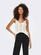 Koszulki i topy damskie - ONLY Top Lyzet 15277573 Écru Regular Fit - miniaturka - grafika 1