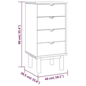 Szafki do salonu - Lumarko Szafka z szufladami, 46x39,5x90 cm, lite drewno sosnowe - miniaturka - grafika 1