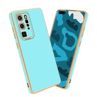 Etui i futerały do telefonów - Etui Do Huawei P40 PRO / P40 PRO+ Porkowiec w Glossy Turkusowy - Różowe Złoto Ochrona kamery Obudowa Case Cover TPU Cadorabo - miniaturka - grafika 1