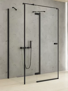 New Trendy Czarna kabina prysznicowa przyścienna 120x90 lewa EXK-5049 Reflexa Black - Kabiny prysznicowe - miniaturka - grafika 1