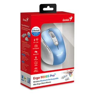 Genius Ergo 9000S Pro, biało-niebieska, optyczna, 2400DPI - Myszki - miniaturka - grafika 10