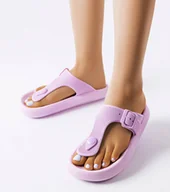 Półbuty damskie - Fioletowe japonki na platformie Moretti-36 - miniaturka - grafika 1