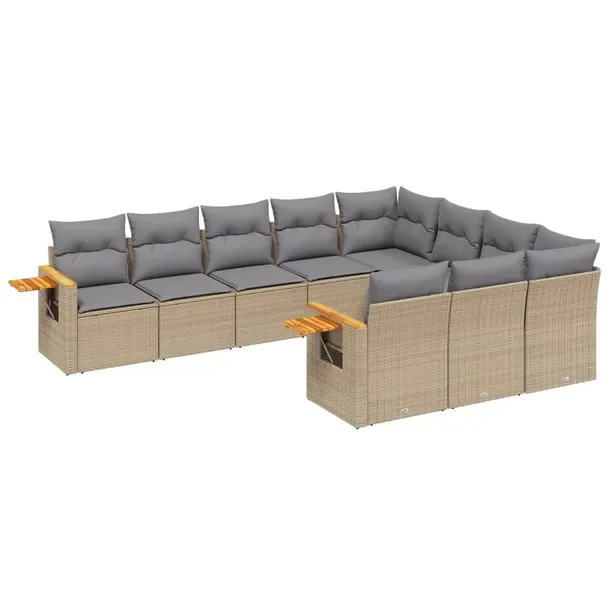 Zestaw mebli ogrodowych modułowych z rattanu PE beżowy 62 x 62 x 69 cm