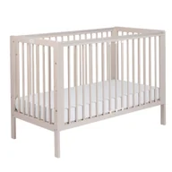 Łóżeczka i kojce - Łóżeczko drewniane z barierką TIMIO beż - miniaturka - grafika 1