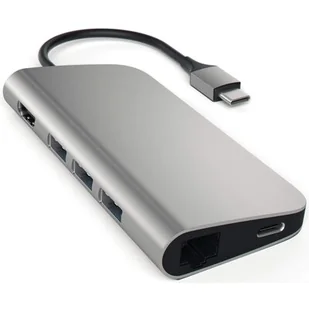 Satechi SATECHI HUB USB-C ETHERNET HDMI 4K USB SD MICRO SD Space Gray | MacBook ST-TCMAM Aluminum Multi-Port Adapter (Space Gray) - Części i akcesoria do laptopów - miniaturka - grafika 1