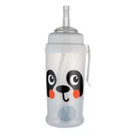 Kubki dla dzieci - CANPOL Bidon niekapek z silikonowym ustikiem i rurką 350ml Panda - miniaturka - grafika 1