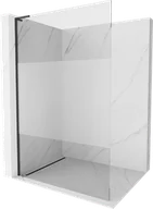 Ścianki i drzwi prysznicowe - Mexen Kioto L ścianka prysznicowa Walk-in 100 x 200 cm, transparent/szron, czarna - 800-100-103-70-35 - miniaturka - grafika 1