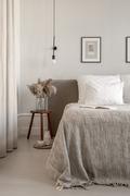 Narzuty - Selma - bawełniana narzuta na łóżko w kolorze szarym z frędzlami - miniaturka - grafika 1