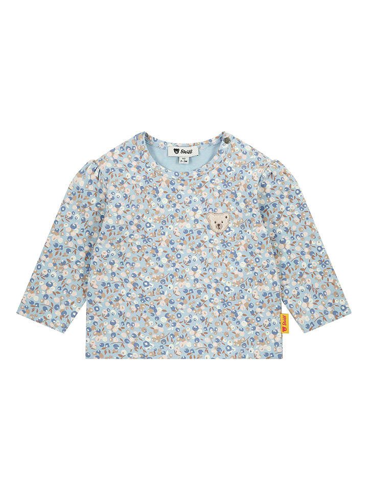 Steiff Koszulka w kolorze błękitno-beżowym