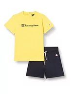 Spodenki damskie - Champion Legacy American Classics-Logo S/S T-Shirt & Szorty Pełna Baby, (Żółty/Granatowy Niebieski), 3 lat - miniaturka - grafika 1