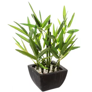 Sztuczne Kwiaty W Doniczce - Ozdobny Bambus, 26 Cm - Dekoracje domu - miniaturka - grafika 1