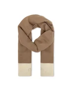 Apaszki i szaliki damskie - Calvin Klein Szal Linen Blend Emblem Pareo Scarf LV04F9021G Beżowy - miniaturka - grafika 1