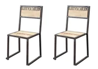 Krzesła - Krzesło Factory #109 Komplet 2Szt. Mango + Metal 45X47X92 Cm B 2748 - miniaturka - grafika 1