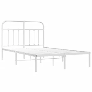 Metalowa rama łóżka z wezgłowiem, biała, 120x200 cm Lumarko! - Inne meble do sypialni - miniaturka - grafika 6
