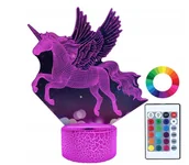 Lampy stojące - Lampka Nocna z Imieniem 3D LED Grawer Jednorożec - miniaturka - grafika 1