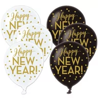 Sylwester - Amscan Balony lateksowe 6 szt. Happy New Year,27,5cm/11" 9902872 - miniaturka - grafika 1