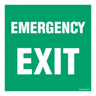 AC063 EMERGENCY EXIT, TS - PŁYTA TD FOTOLUMINESCENCYJNA; (150X150MM) - Systemy ekspozycyjne i znaki informacyjne - miniaturka - grafika 1
