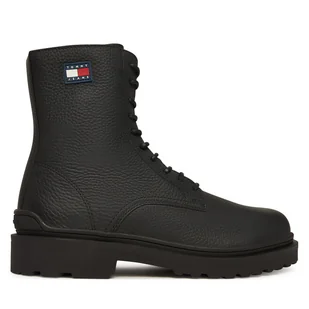 Trzewiki Tommy Jeans Tjm Lace Up Tumbled High EM0EM01631 Czarny - Botki męskie - miniaturka - grafika 1