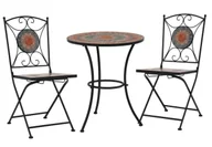 Meble ogrodowe - 3-cz. szaro-pomarańczowy ceramiczny zestaw mebli bistro Z9-F12 - miniaturka - grafika 1