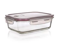 Pojemniki kuchenne - Pojemnik szklany na żywność Lora 550ml - bordowa przykrywka - miniaturka - grafika 1