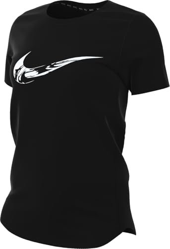 Nike One Dri-Fit FV6373-010, top do biegania z krótkim rękawem (damski), czarny/biały, FV6373-010, S