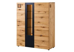 Witryna Podświetlana Kitzbuhel Drewniana Dębowa Olejowana 116X44X144 Cm B 8741 - Witryny - miniaturka - grafika 1