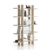 Regały biurowe - Regał biurowy wysoki krótki SOLID, 1250 x 400 x 1825 mm, naturalny dąb - miniaturka - grafika 1