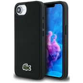 Etui i futerały do telefonów - Etui LACOSTE Iconic Petit Pique Woven Logo MagSafe do Apple iPhone 16e Czarny - miniaturka - grafika 1