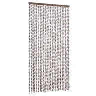 Zasłony - vidaXL Mucha zasłona szenilowa szaro-biała 100x230 cm - miniaturka - grafika 1