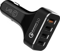 Ładowarki samochodowe - Ładowarka Lab.C LAB.C 4Port Quick Car Charger - Black - miniaturka - grafika 1