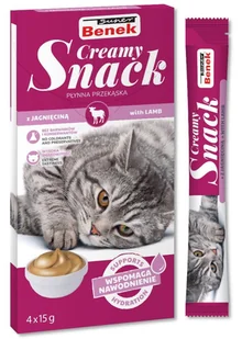 SUPER BENEK Creamy Snack - płynna przekąska dla kotów z jagnięciną 4x 15g - Przysmaki dla kotów - miniaturka - grafika 1