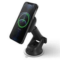 Uchwyty samochodowe do telefonów - Uniq magnetyczny uchwyt sam Magneo z ład. indukcyjnym 3w1 Car dash & Vent Mount szary/grey - miniaturka - grafika 1