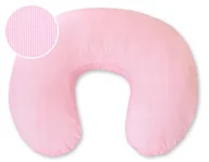 Poduszki do karmienia - Poduszka rogal do karmienia fasolka rozbieralna - Paseczki różowe - miniaturka - grafika 1