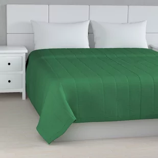 Dekoria Narzuta pikowana w pasy butelkowa zieleń szer.260 × dł.210 cm Loneta 500-133-18 - Narzuty - miniaturka - grafika 1