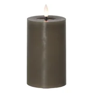Świece - Świeca LED woskowa FLAMME FLOW brązowo-szara 15cm 1500h - miniaturka - grafika 1