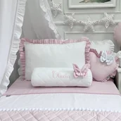 Pościel dla dzieci - Pościel biała z różową falbanką dla dzieci i nastolatków różne rozmiary - miniaturka - grafika 1