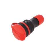 Osprzęt siłowy - KEL Gniazdo przenośne z klapką 16A 2P+Z 250V IP54 czarny/czerwony GN-54 W-97978 W-97978 - miniaturka - grafika 1