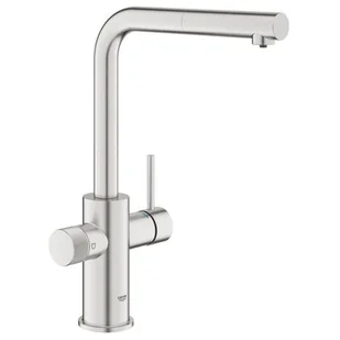 Grohe Blue Pure Minta Bateria kuchenna wysoka z wyciąganą wylewką z funkcją filtrowania wody stal nierdzewna 30590DC0 - Baterie kuchenne - miniaturka - grafika 1