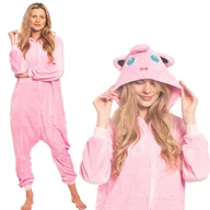 Stroje karnawałowe - Piżama Damska Kostium Kigurumi Onesie Jiggly Puff Pokemon Różowy 145-155 S - miniaturka - grafika 1