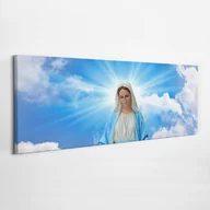Ikony i obrazy sakralne - Statua Matki Bożej Łaskawej na niebie - obraz polycanvas, 125x50 - miniaturka - grafika 1