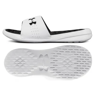 Under Armour Klapki Ua Playmaker Fix Sl W 3000063-101 białe - Klapki i japonki damskie - miniaturka - grafika 1