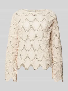 Sweter z dzianiny z koronką szydełkową model ‘NAJAARAQ’ - Swetry damskie - miniaturka - grafika 1